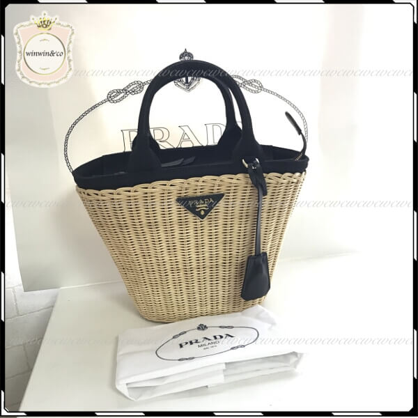 2018新作 PRADA プラダスーパーコピー 可愛すぎ！カラフルかごバッグ 1BG172 ブラック